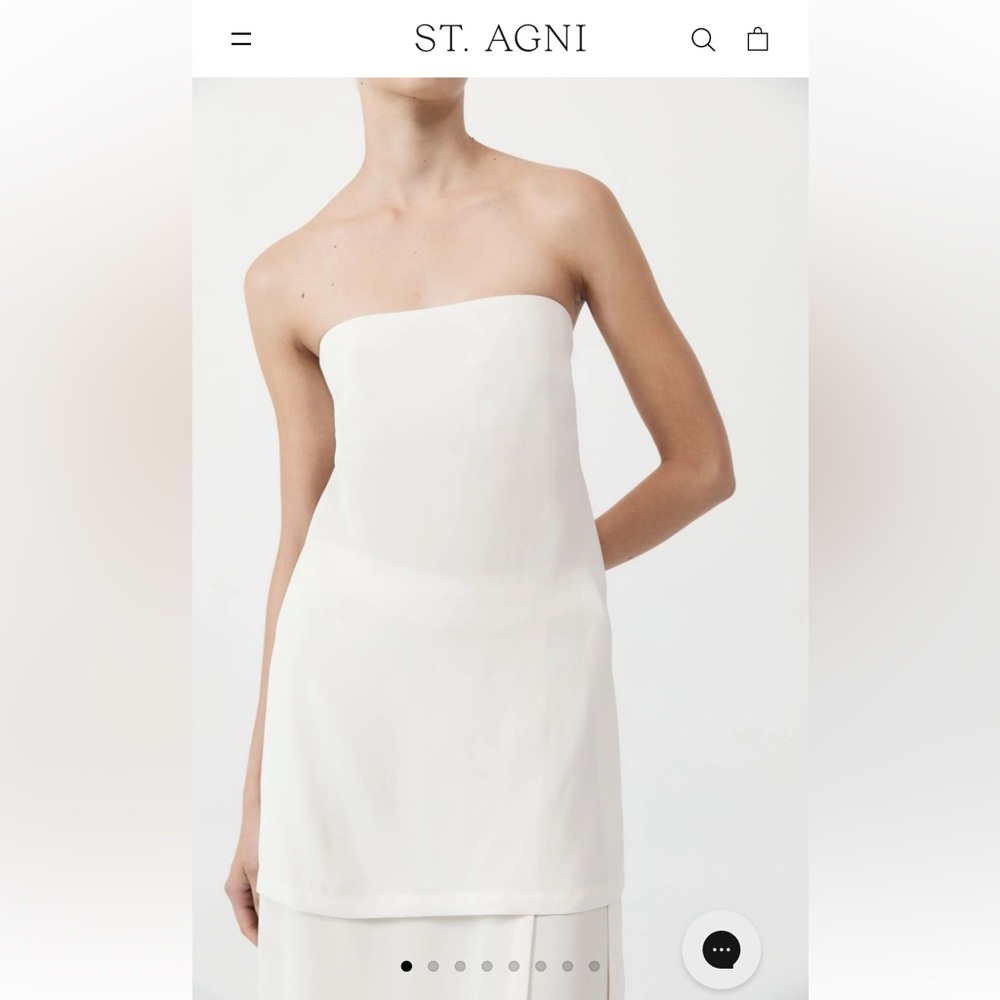 St Agni Strapless Buckle Back Top - Off White Small